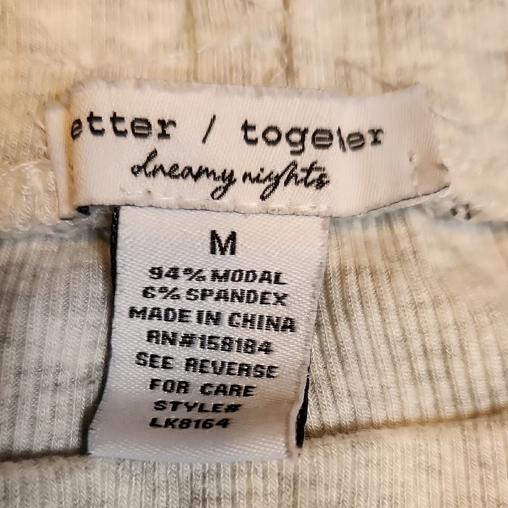 Better Together Heather Gray Pajama Short Set Women's Medium - Picture 3 of 7